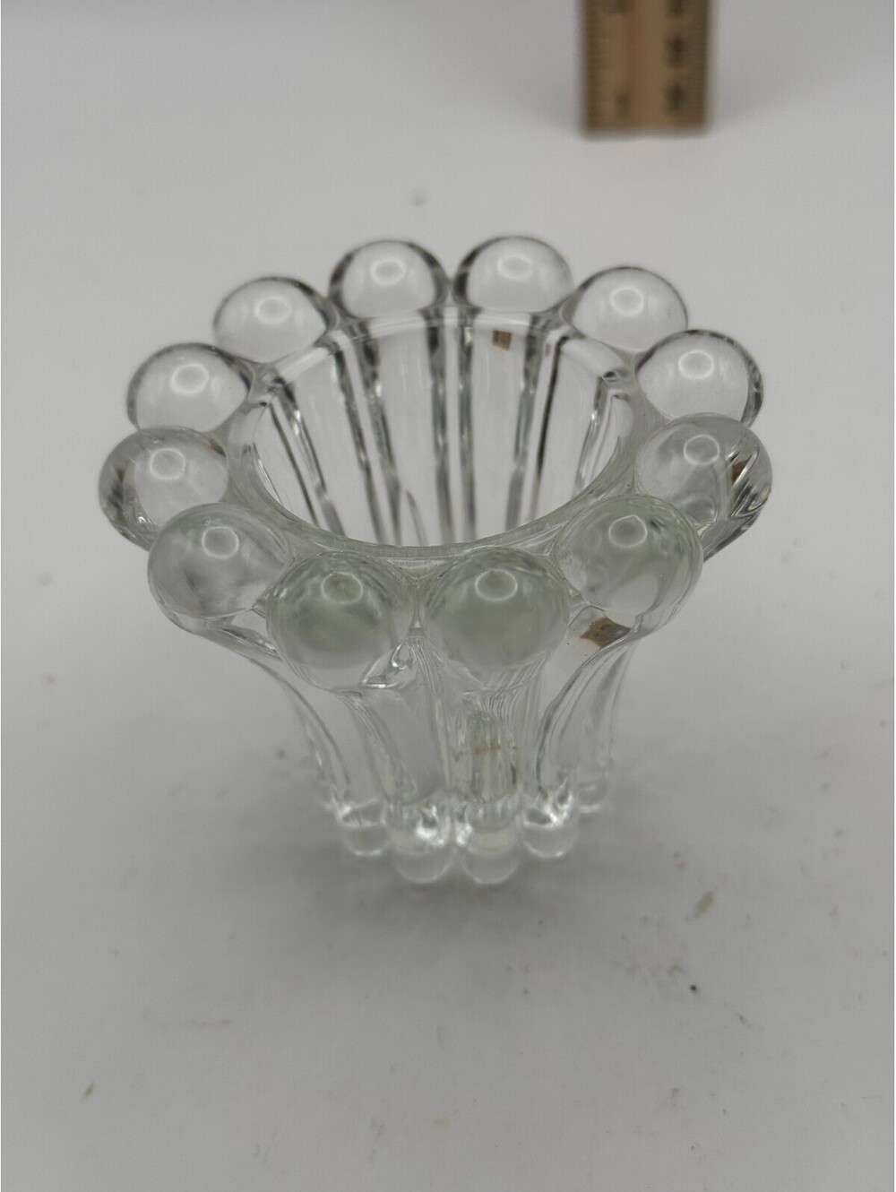 Vintage San Marco West Germany Clear Glass Bubble Votive Candle Holder